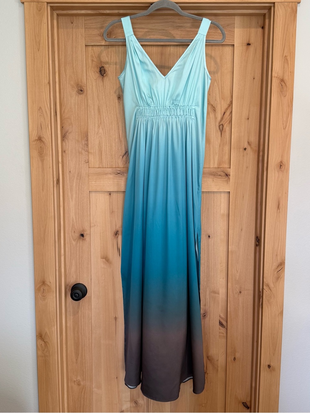 White House Black Market Ombre Maxi Dress in Aqua to Teal